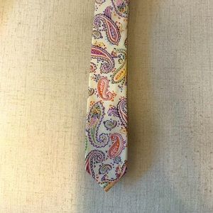 Colorful paisley skinny tie